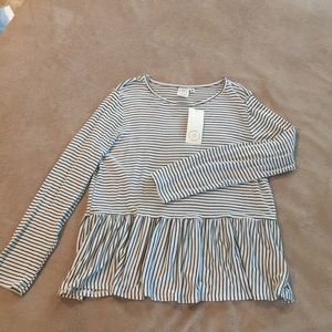 NWT LONG SLEEVE STRIPED TOP
